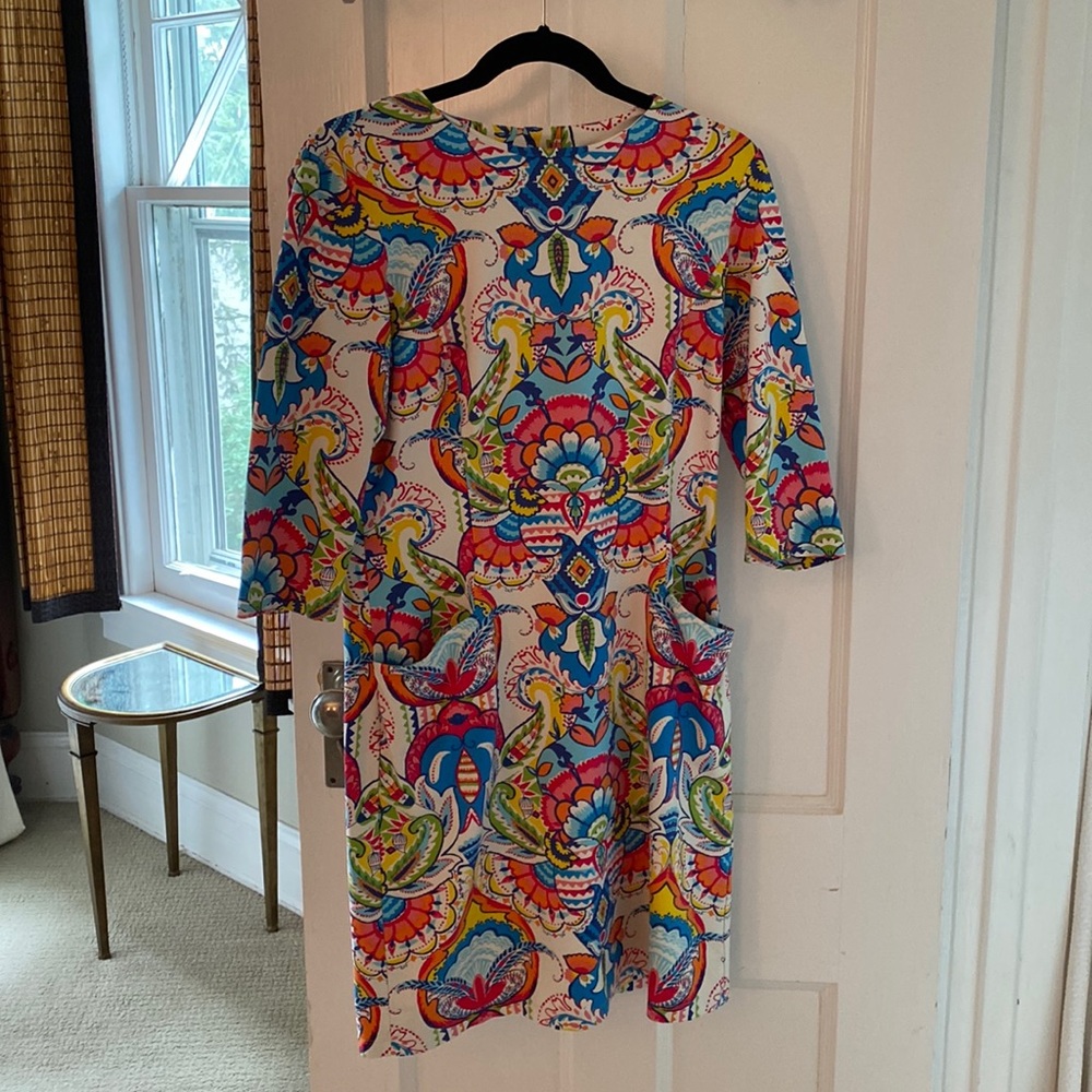 J.McLaughlin Catalina cloth dress,pockets,3/4sleeve.